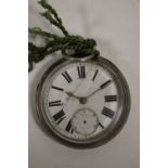 AN ANTIQUE HALLMARKED SILVER POCKET WATCH