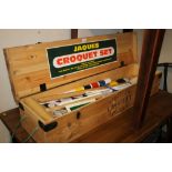 A PINE CASED JAQUES OF LONDON CROQUET SET