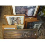 A LARGE QUANTITY OF FRAMED AND GLAZED ANIMAL PRINTS TO INCLUDE RUANE MANNING PRINTS ETC