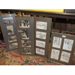 TWO PAIRS OF ORIENTAL THEMED FRAMED AND GLAZED PICTURE POSTCARDS ETC