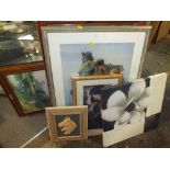 A COLLECTION OF PICTURES AND PRINTS TO INCLUDE FRAMED AND GLAZED EXAMPLES