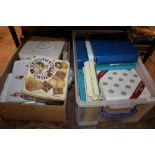 TWO BOXES OF COLLECTORS PLATES ETC TO INCLUDE WORCESTER, DOULTON ETC