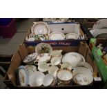 TWO TRAYS OF ASSORTED CHINA TO INCLUDE COLCLOUGH CHINA, ROYAL ALBERT, ETC.