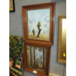 A PAIR OF FRAMED OILS ON BOARD BY R.KRAUS OF TREES
