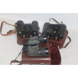 THREE PAIRS OF CARL ZEISS JENA BINOCULARS to include Jenoptem 7 x 50W, Jenoptem 10 x 50W and Dekare