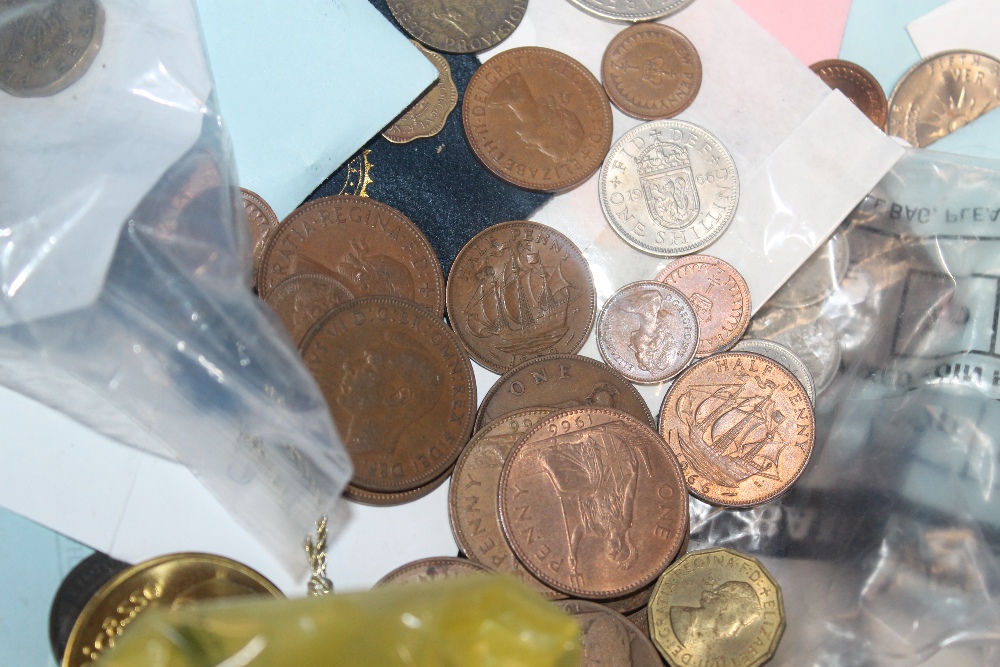 A COLLECTION OF MAINLY LOOSE BRITISH COINS, to include 1797 pennies, modern commemoratives etc. - Image 2 of 2