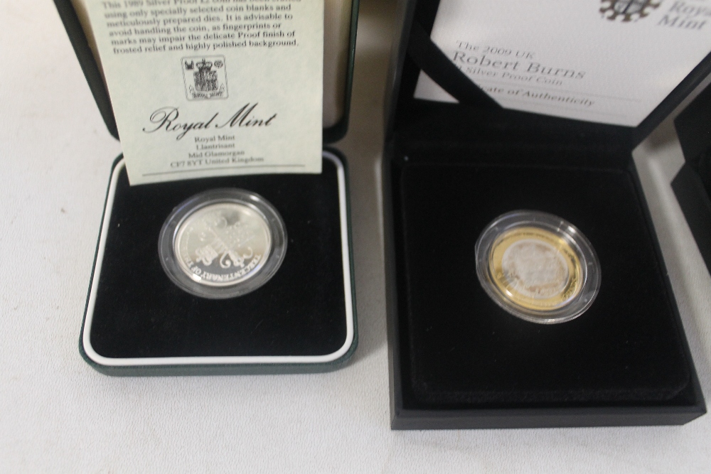 SILVER PROOF £2 COINS, to include 2006 Brunel 2 coin set, 2007 Act of Union, 2005 WWII 60th Anniver - Image 2 of 3