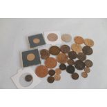 A COLLECTION OF BRITISH COPPER AND BRONZE COINS 1/3 FARTHING - PENNY, some in higher grades with lu