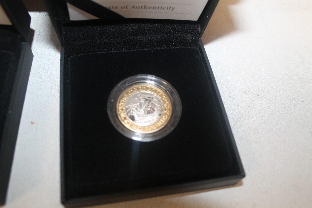 SILVER PROOF £2 COINS, to include 2006 Brunel 2 coin set, 2007 Act of Union, 2005 WWII 60th Anniver - Image 3 of 3
