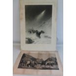 ENGRAVED BY HERBERT SEDCOLE AFTER JOSEPH FARQUHARSON, large engraving entitled 'Blinding Drifts' fe