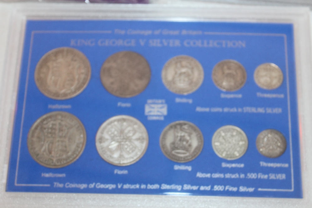 NINE SANDHILL CASED SETS OF PRE 47 SILVER COINS 6d-2/6, together with a run of Royal Mint proof set - Image 2 of 4