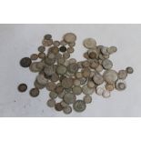 A COLLECTION OF MAINLY BRITISH SILVER COINS, GEORGE IV - GEORGE VI, 3d, 2/6 to include shillings 18