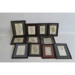 STAFFORDSHIRE MAPS - A COLLECTION OF 17TH - 19TH CENTURY FRAMED MINIATURE MAPS to include Van Den K