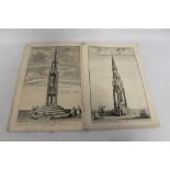 SAMUEL & NATHANIAL BUCK - ETCHINGS OF BRISTOL HIGH CROSS AND WINCHESTER CROSS, 1734 & 1741 (2)