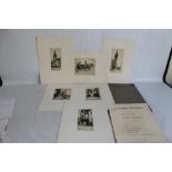 JAMES THOMSON - GLASGOW UNIVERSITY ETCHINGS, a folio of six mounted etchings