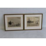 A PAIR OF VENETIAN SCENES, two etchings signed by John Shapland and Walter Henry Sweet