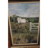 A FRAMED OIL ON BOARD ENTITLED 'A TEMPTATION FOR CLAUD' SIGNED EDWIN SWAINE WITH INFO VERSO