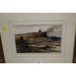 ATTRIBUTED TO DUDLEY HARDY (1865-1922). Bleak landscape, watercolour, gilt framed and glazed, 16.5 x