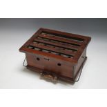 A FRENCH TYPE MAHOGANY CARRIAGE WARMER, W 27.5 cm