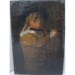 CIRCLE OF JOHN CONSTABLE (1776-1837). A portrait study of a young boy playing a flute 'Piper Boy',