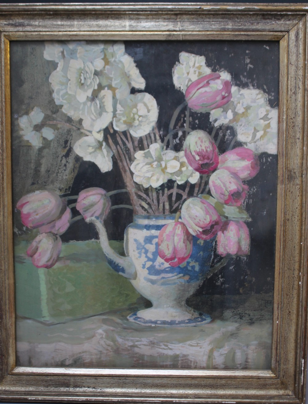 GEORGE SHERINGHAM (1884-1937). A still life study of flowers in a coffee pot, see Kensington Art - Image 3 of 3