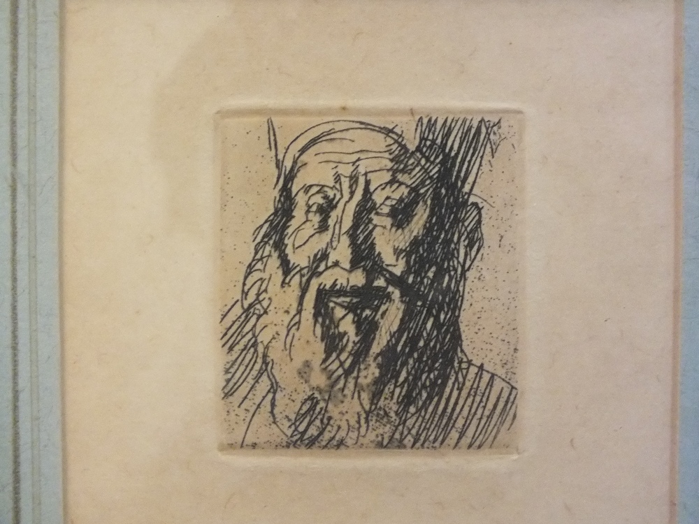 A SET OF EIGHT 19TH CENTURY CONTINENTAL SCHOOL JEWISH FIGURATIVE STUDIES, unsigned, etchings on - Image 12 of 12