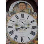 A 19TH CENTURY LARGE MAHOGANY EIGHT DAY LONGCASE CLOCK BY ROBERT FLETCHER OF CHESTER, the painted