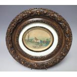 G. TOWNE. A late 19th / early 20th century oval hunting scene 'The Kill', signed lower left,
