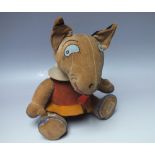 AN UNUSUAL VINTAGE MERRYTHOUGHT BONZO BOOK HORSE CHARACTER PLUSH TOY - CIRCA 1930, articulated