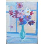 M. YOUNG. A 20th century impressionist still life study of flowers in a vase, signed lower left, oil