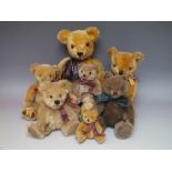 A COLLECTION OF VINTAGE TEDDY BEARS, to include examples by Steiff, Hermann and Merrythought etc.,