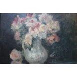 CIRCLE OF MARCEL DYF (1899-1985). An impressionist still life study of a vase of flowers, bears