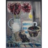 CIRCLE OF VANESSA BELL (1879-1961). Impressionist still life study of a vase of flowers and