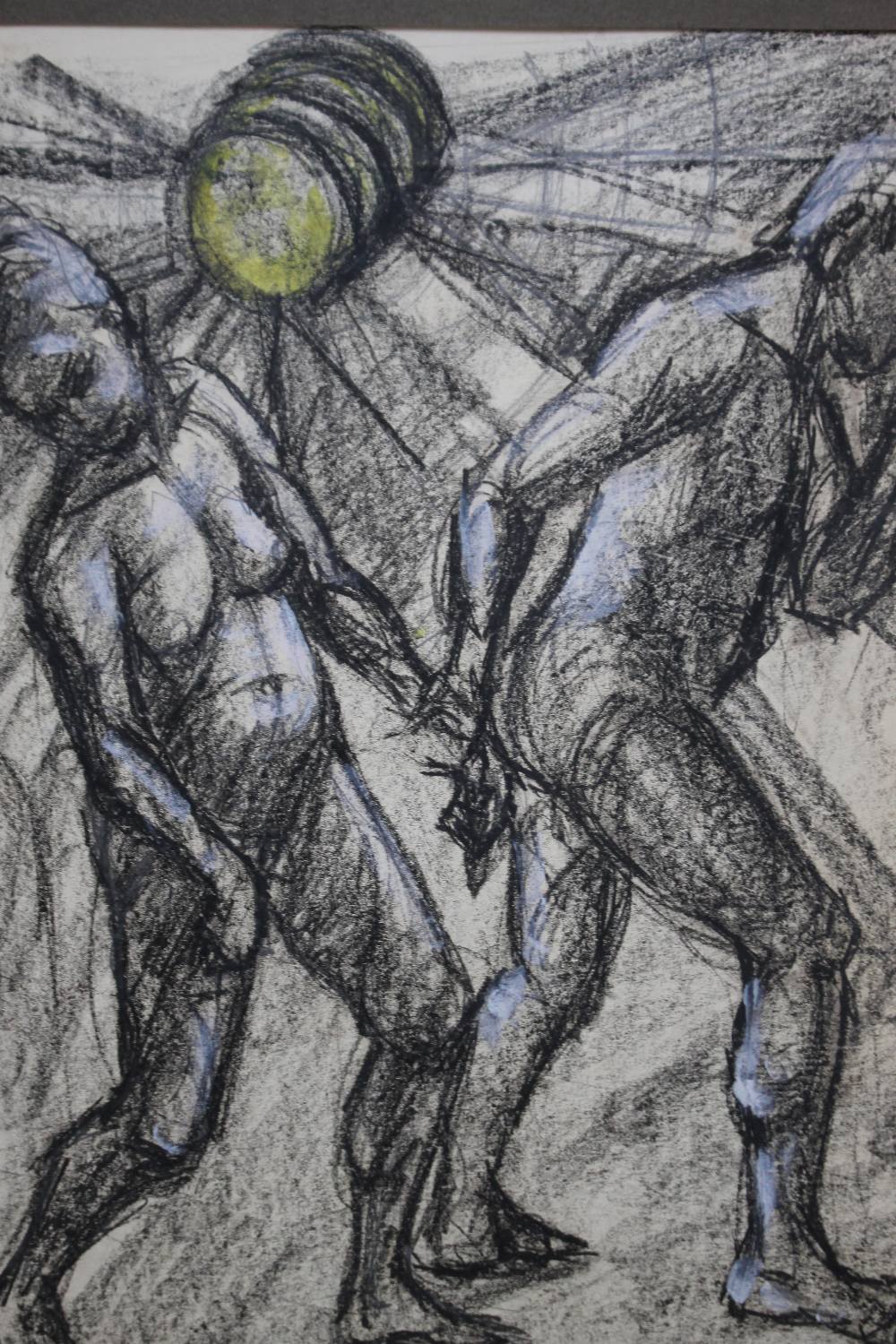 WOLFE. A 20th century modernist study of the sun beating down on a male and female nude, signed