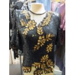 A QUANTITY OF LADIES BEADED AND SEQUINNED EVENING TOPS, various styles and designs to include