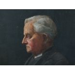 CIRCLE OF WILLIAM NEWNHAM MONTAGUE ORPEN (1878-1931). Portrait study of a seated clergyman, see
