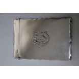 A HALLMARKED SILVER CARD CASE - CHESTER 1901, approx weight 62g, H 9.75 cm