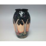 A MOORCROFT STYLISED TREE PATTERN SMALL VASE, printed and painted marks to base, H 11 cm