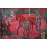 P. BIELSCHOWSKI. Twentieth century Russian school, an impressionist circus scene with figures, horse