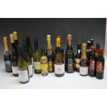 A SELECTION OF VARIOUS WINES, spirits and ciders etc to include 4 bottles of Tanner's Sauvignon Pays