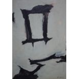 KLINE. A 20th century abstract composition, signed lower right, oil on board, framed, 50 x 36 cm