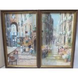Y. GIANNI. A set of four early 20th century Italian school street scenes with figures,two signed