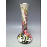 A MOORCROFT LIMITED EDITION 'WILD GLADIOLI' PATTERN VASE, designed by Nicola Slaney, limited edition