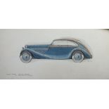 A.F.McNEIL 'MAC' (1891-1965). A styling drawing for coachbuilders J Gurney Nutting & Co. of an