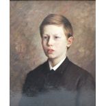 G.M. ?; A head and shoulder portrait study of a young boy, bears name 'Arthur' verso, signed and