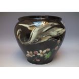 A THOMAS FORESTER POTTERY JARDINIERE SIGNED A DEAN, marked SUEZ to base, Dia 25.5 cm