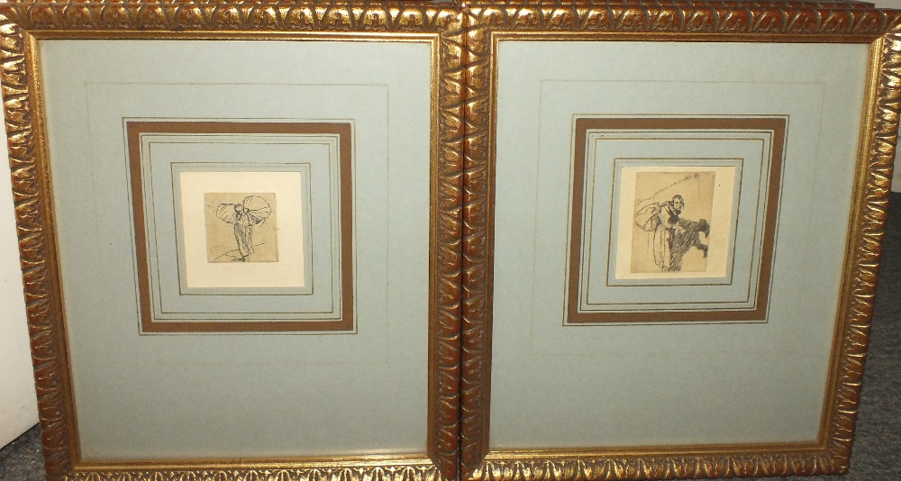 A SET OF EIGHT 19TH CENTURY CONTINENTAL SCHOOL JEWISH FIGURATIVE STUDIES, unsigned, etchings on