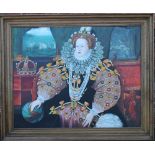 PAUL F WORKMAN (XX). A portrait study of Queen Elizabeth I, unsigned, oil on canvas, framed, 104 x