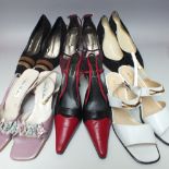 TWELVE PAIRS OF LADIES SHOES, various styles and periods to include Roland Cartier, Sandra Vera,