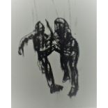 LLOYD AUSTINS (XXI). A contemporary charcoal image of two figures, unsigned, inscribed verso, framed